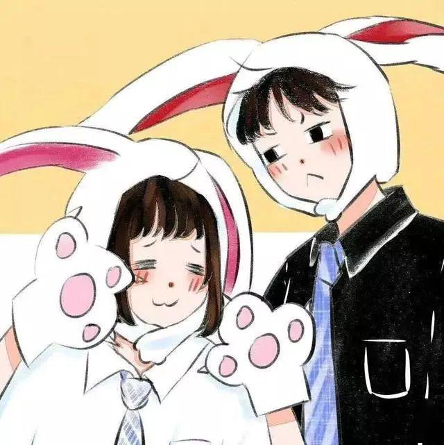 超甜卡通情侣头像一左一右动漫情侣头像一男一女