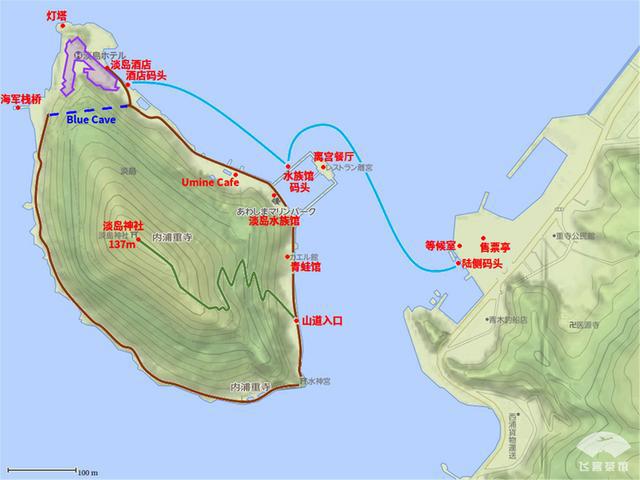 5公里,标高137米の无人岛——「淡岛」.