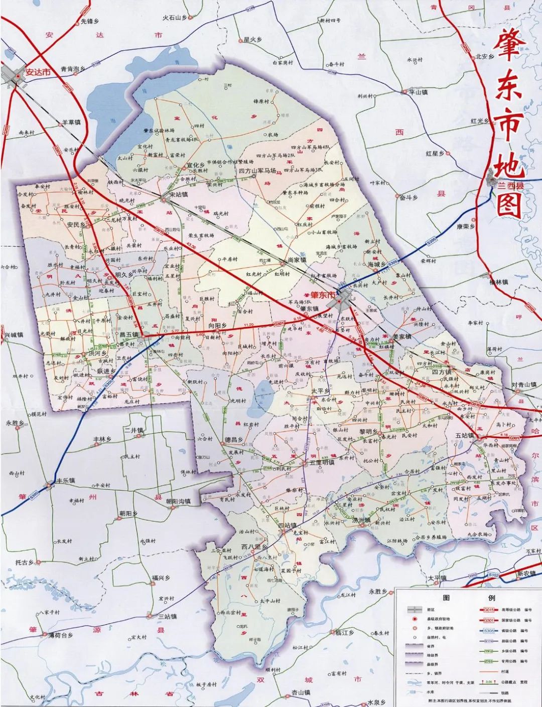 肇东市行政区划地图图片
