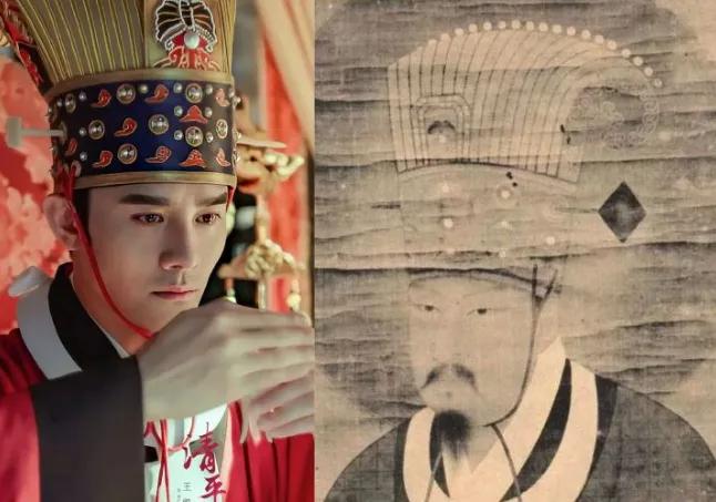 冠冕上的装饰和镶嵌也非常接近了就连宋仁宗"双马尾"的帽子造型也复刻