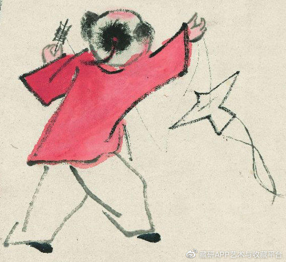 人民艺术家齐白石五童纸鸢图