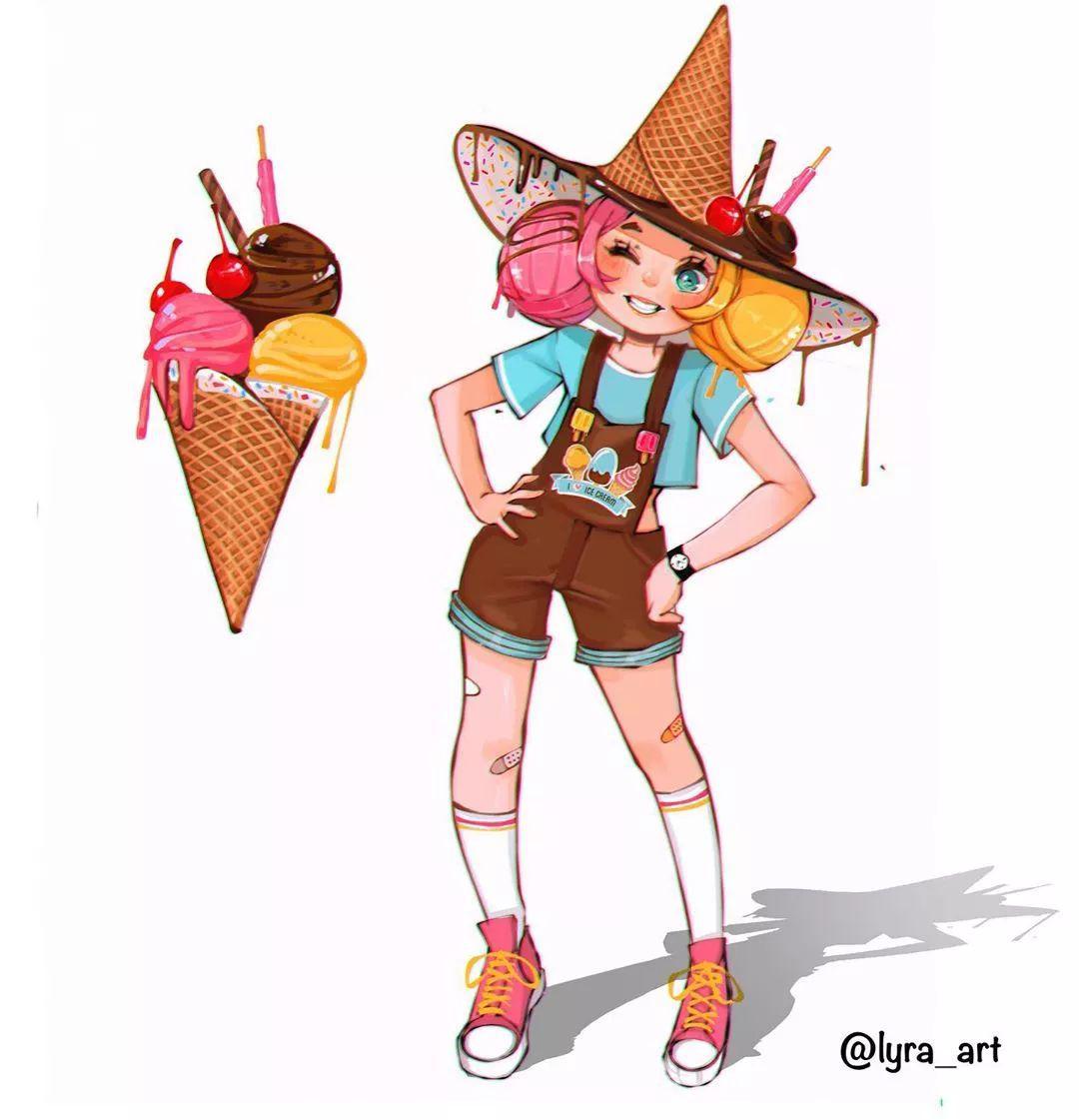 当看到这组拟人化美食插画,流行美食拟人化相当个性并且很萌趣.