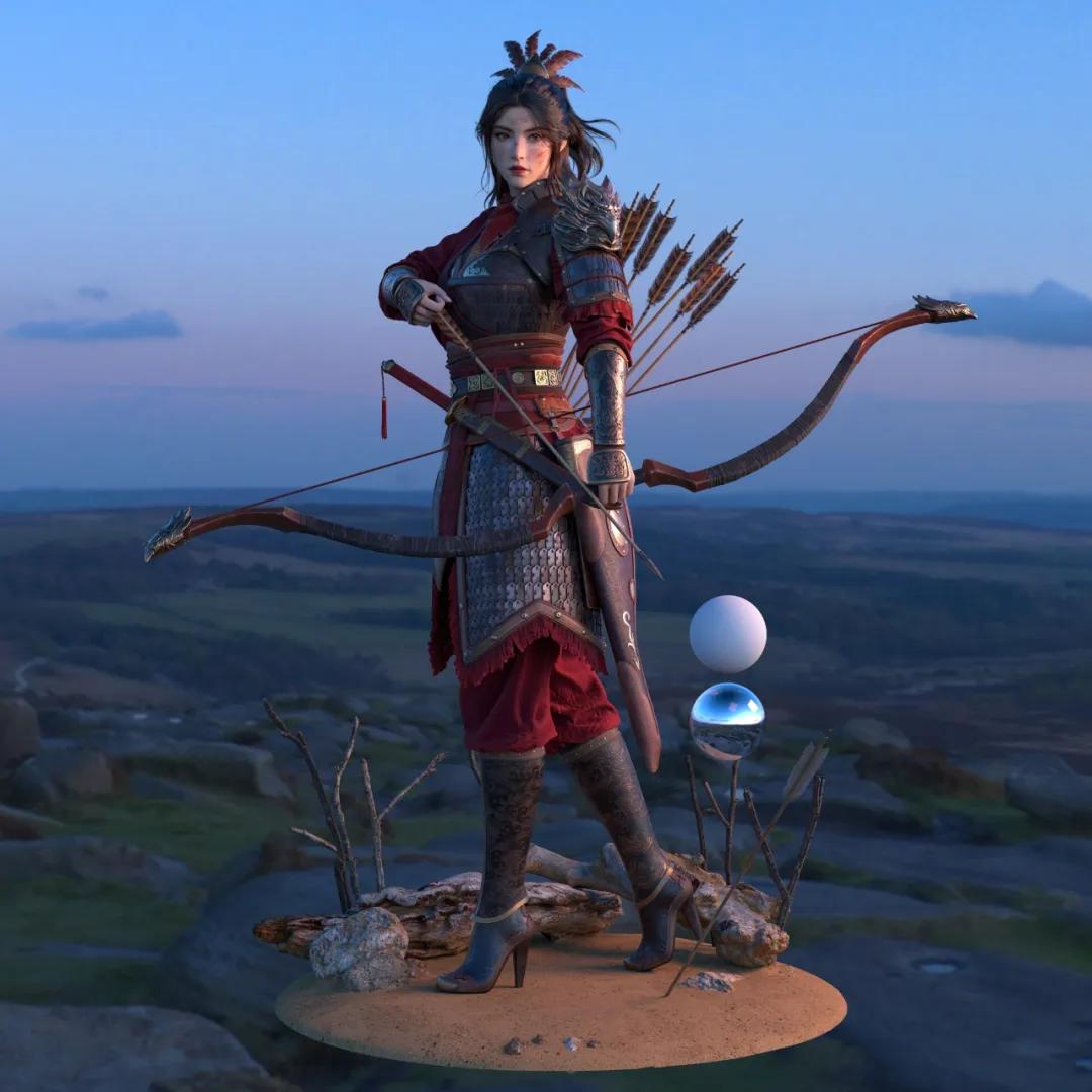 国产3d大佬养成中……下面这组古风巾帼姑娘的建模但是你品,你细品