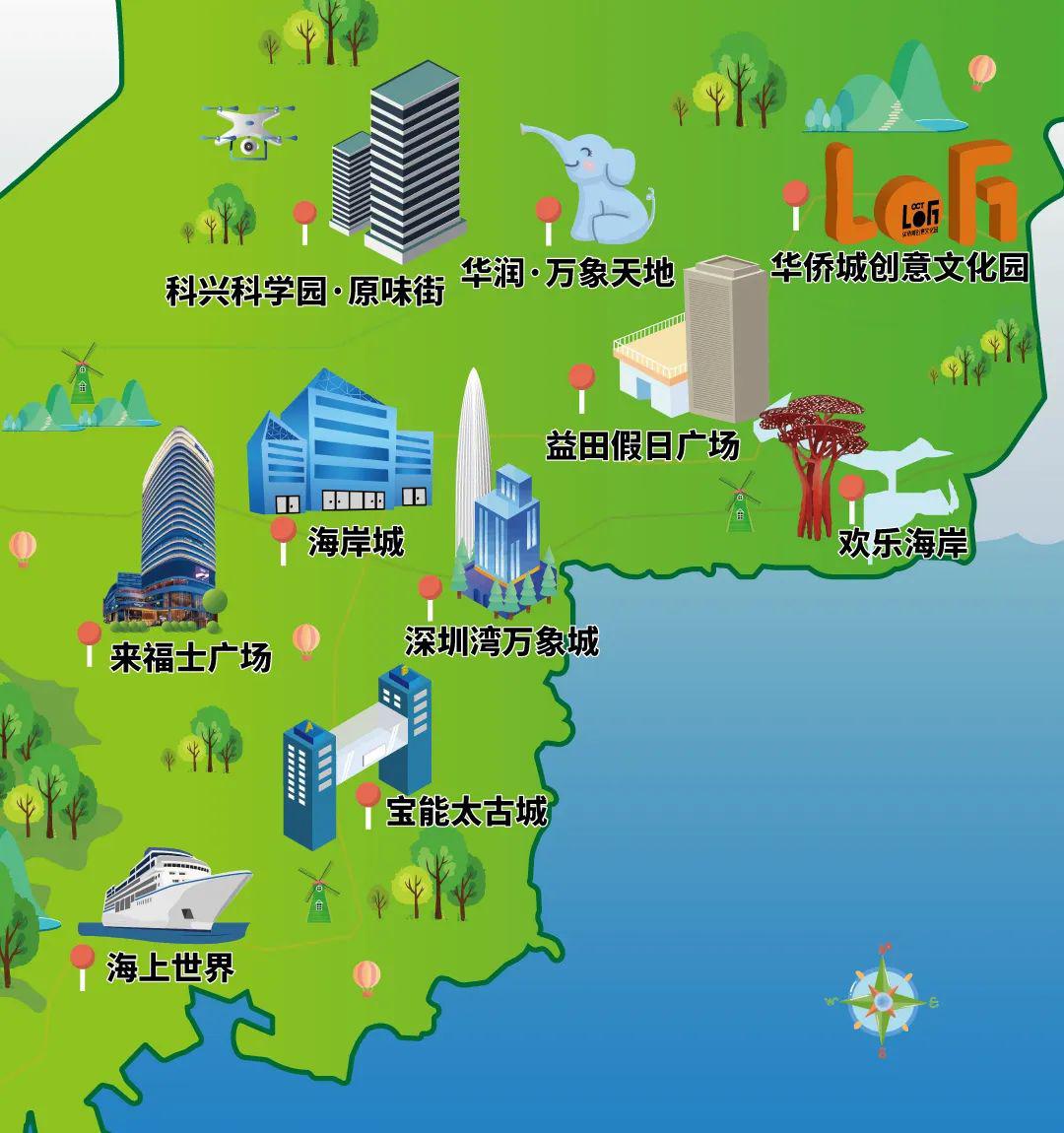【南山十大美食圈手绘地图】全球,全国,华南及深圳的no.