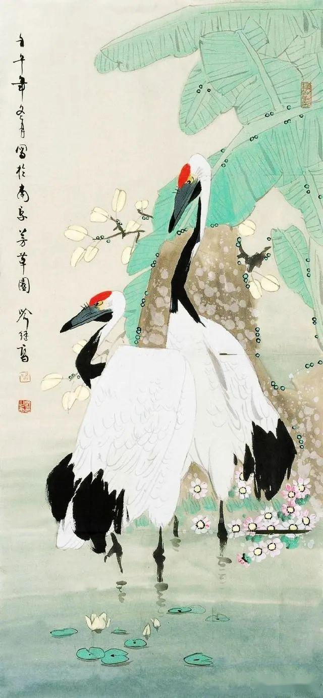 喻继高的瑞鹤图欢乐吉祥