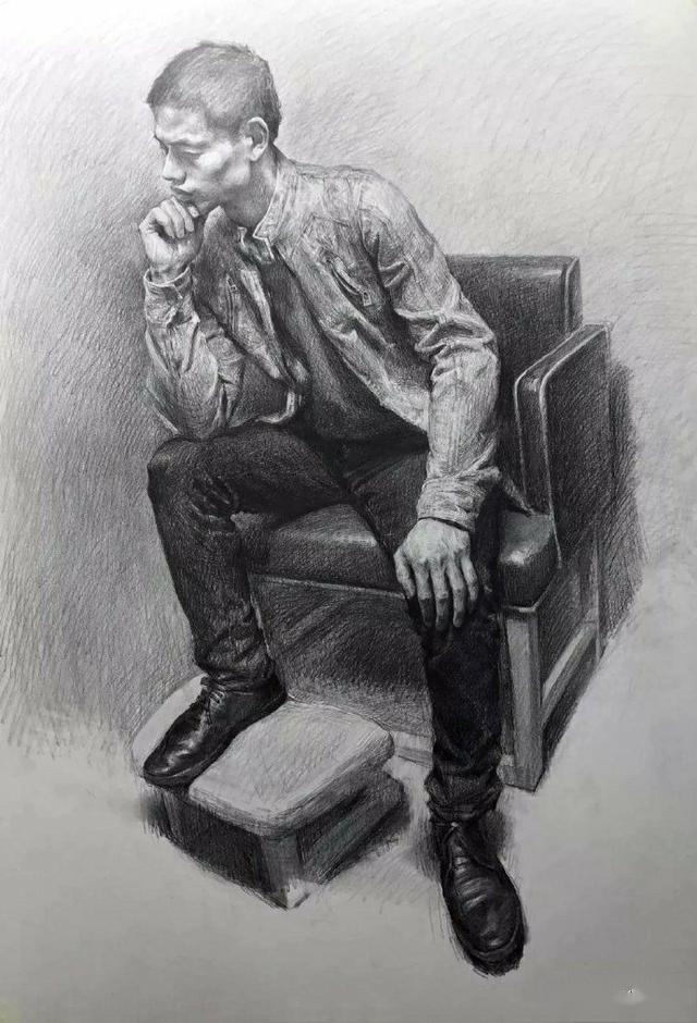素描全身像作品精选考央美必备临摹学习素材快来收藏吧