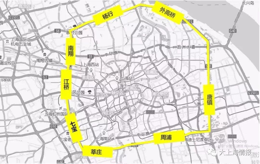 从上海的市中心到远郊,分布着4条环线,分别是内环,中环,外环,郊环