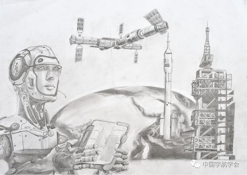 小朋友们的太空梦第八届太空画创作征集活动优秀作品欣赏之一