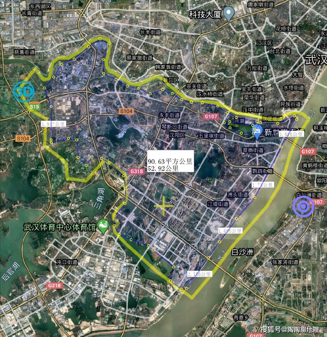 原创湖北武汉市13个区建成区面积排名最大区内有中国的重点大学城