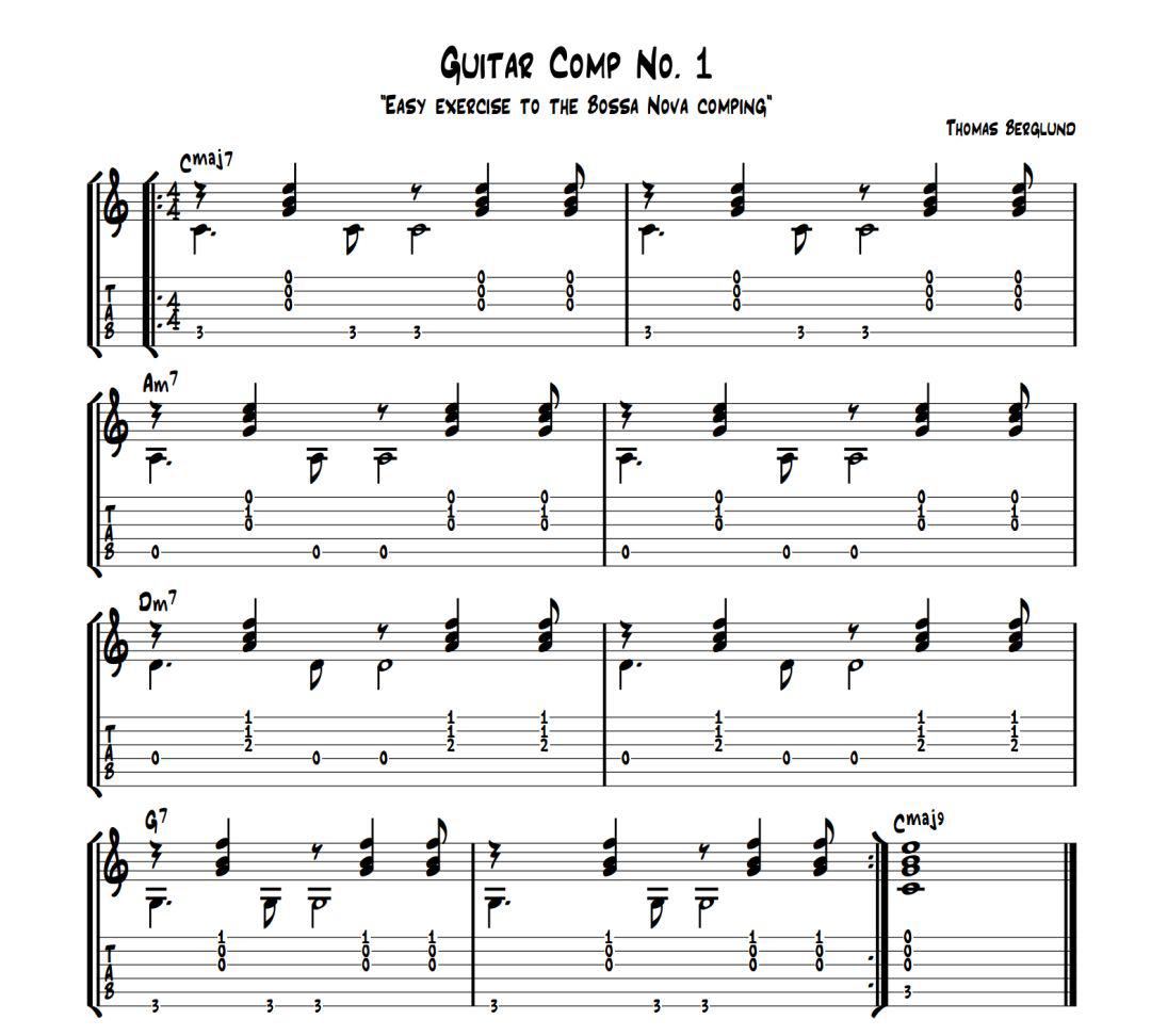 演奏bossanova风格节奏吉他的入门指南附练习