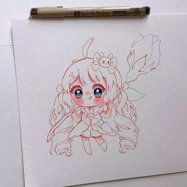 萌化少女心的q版马克笔漫画老夫的少女心爆棚了