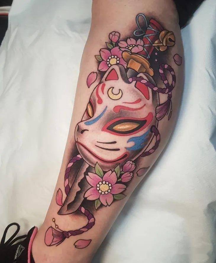 戏剧文化的缩影日式能面纹身