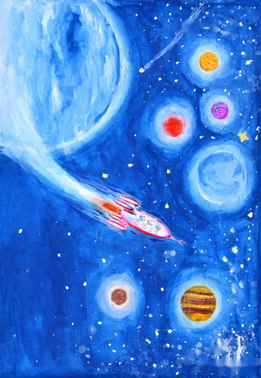 朋友们的太空梦—第八届太空画创作征集活动优秀作品欣赏之一_宇宙
