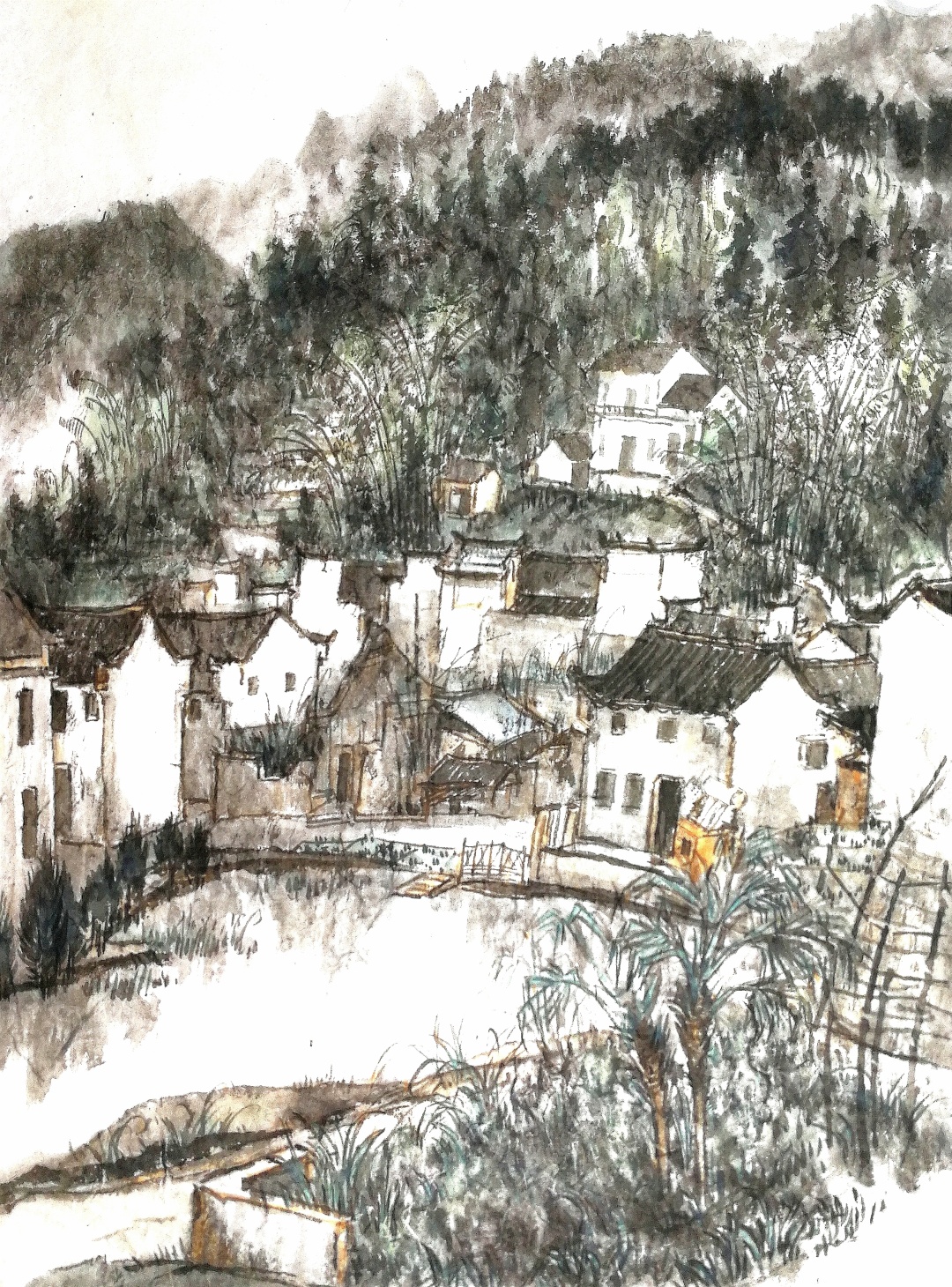 王学礼己亥深秋写生黄姚徽州河曲