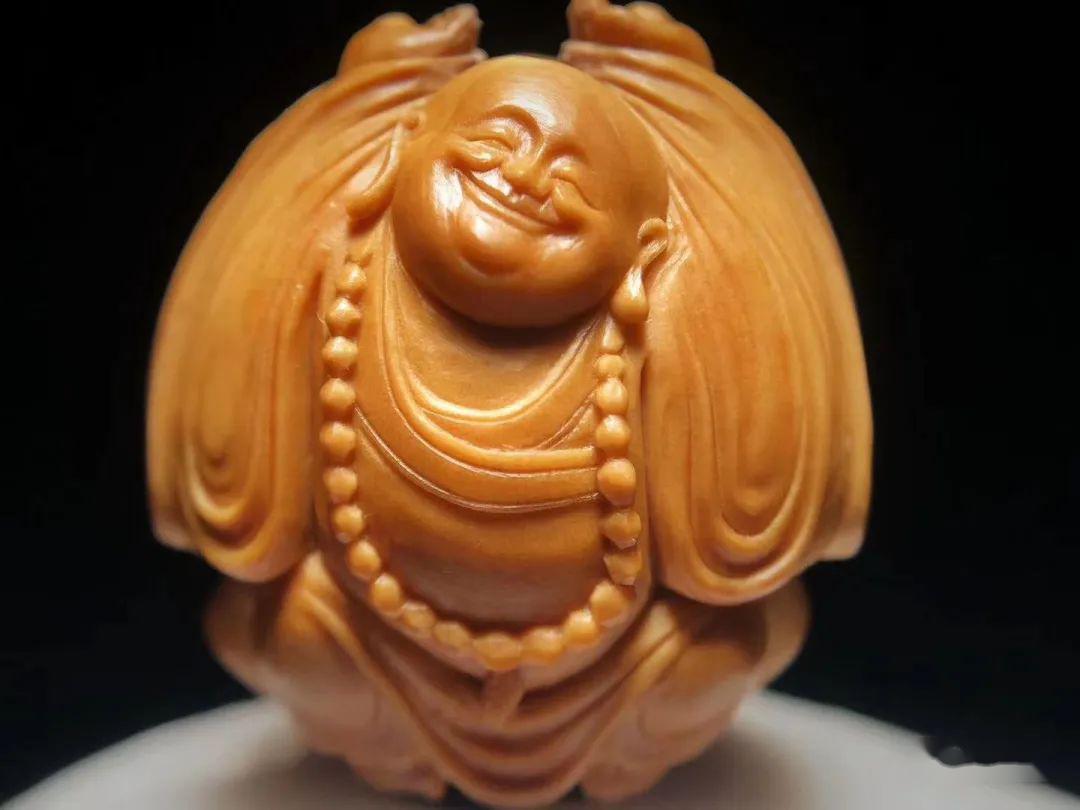 每日核雕欣赏文纪作品双面飞天弥勒佛