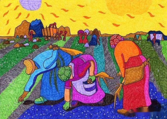 五个一百一年级名画欣赏拾穗者