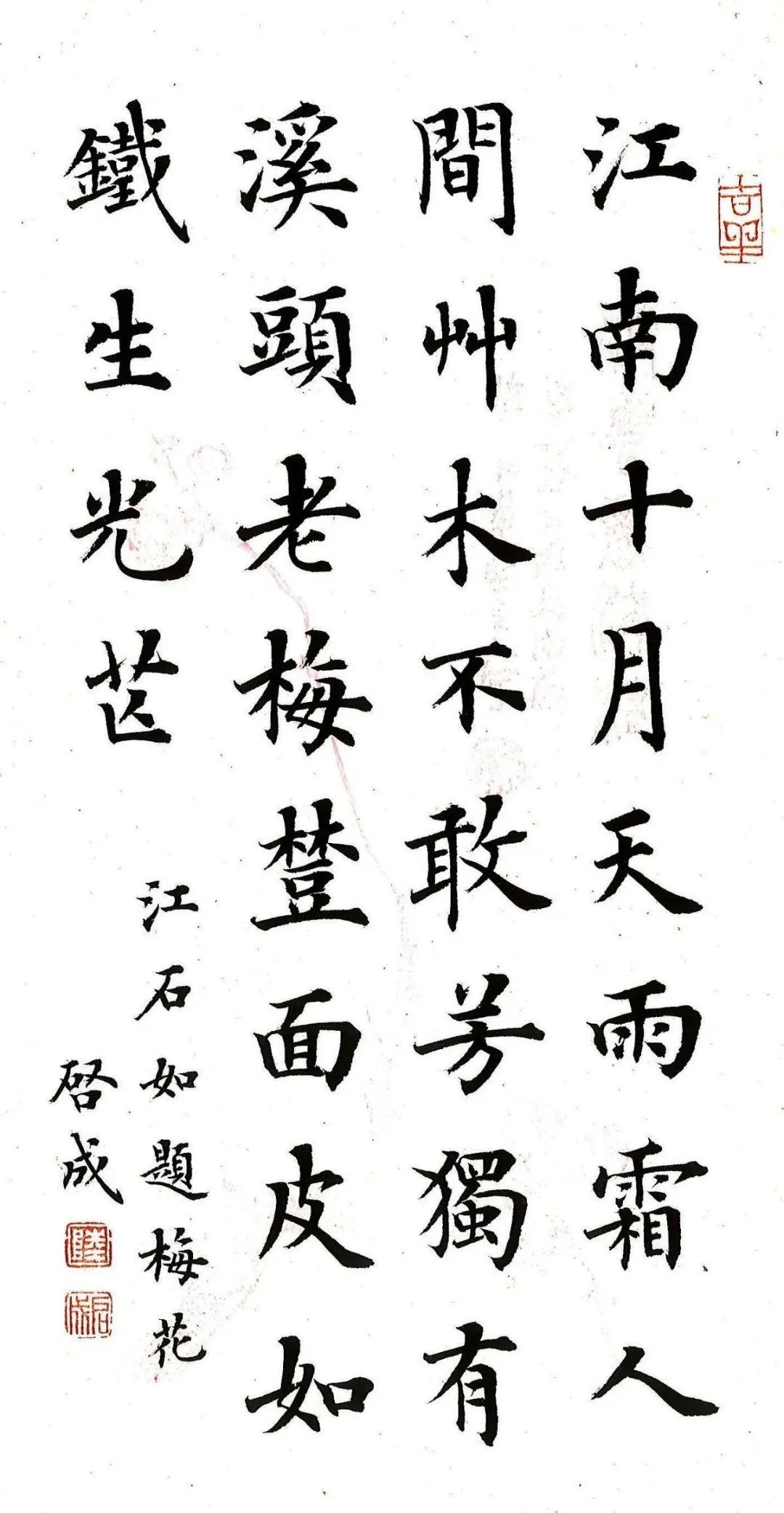 今天与大家分享由当代楷书名家——陆启成书梅花诗词书法册页,一起用