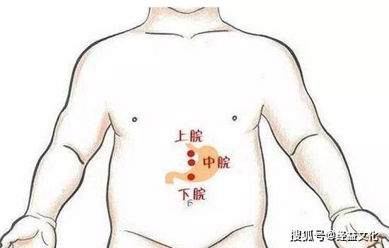 胃胀,许多人都会想到吃胃药,其实充分发挥好人体腹部上脘,中脘,下脘三