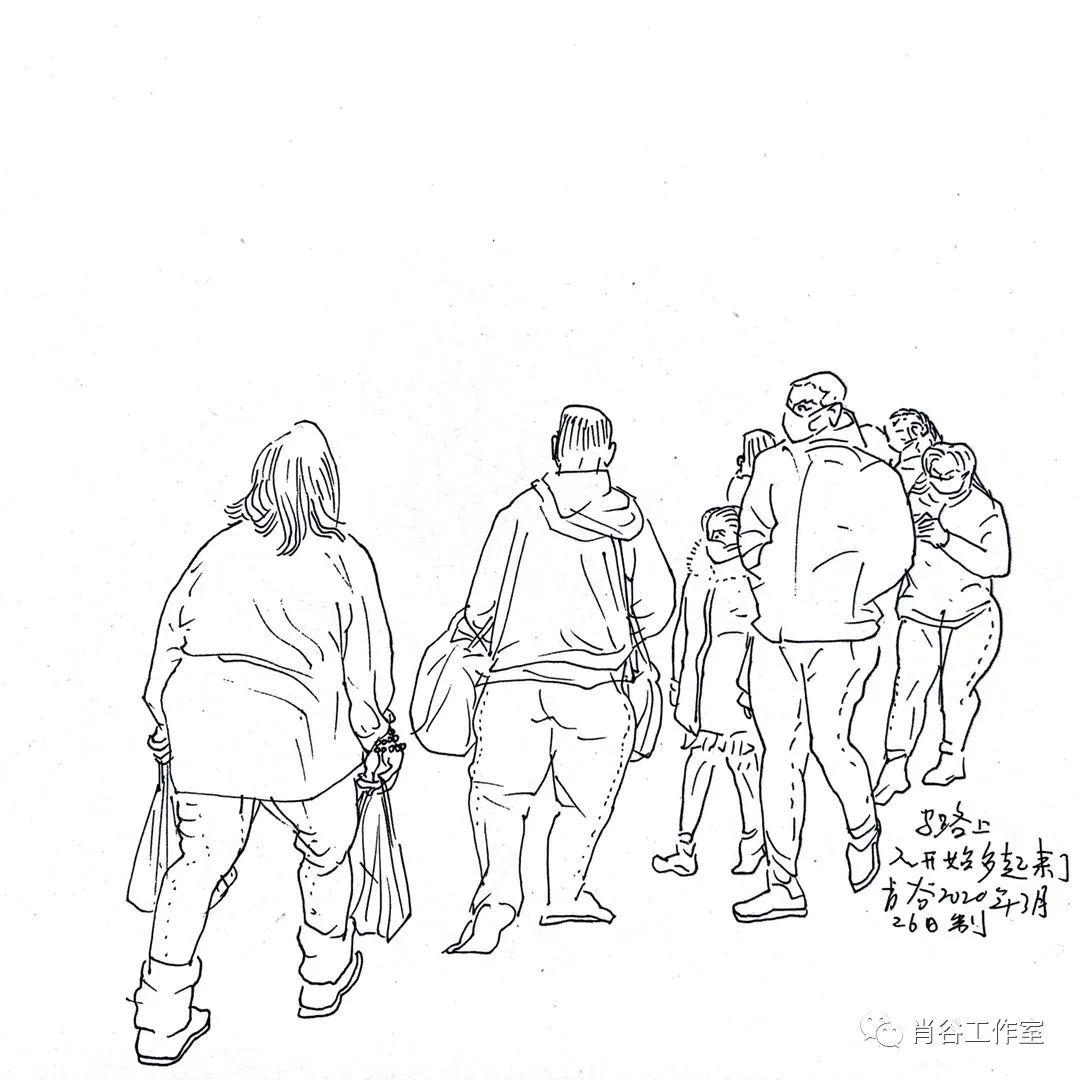 祝贺肖谷31幅疫情记事速写入藏上海历史博物馆