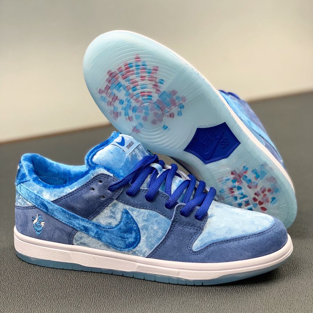 strangelovexnikesbdunklow耐克情人节蓝绿麂皮板鞋