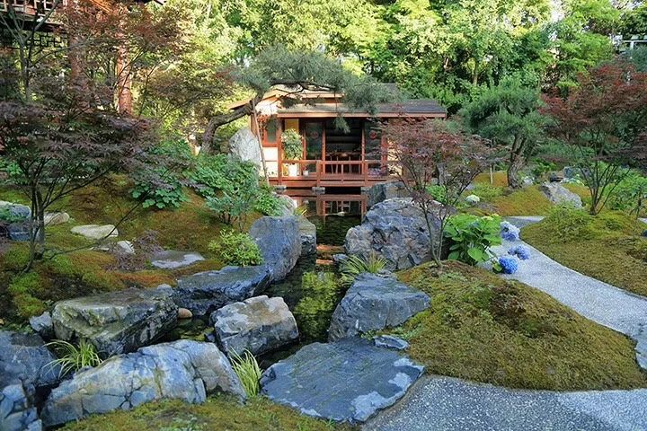 日式枯山水庭院造景假山景墙草坪摆设等统统找它黑山石