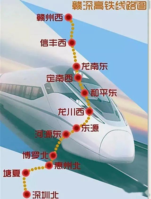 赣深高铁站点线路图图片