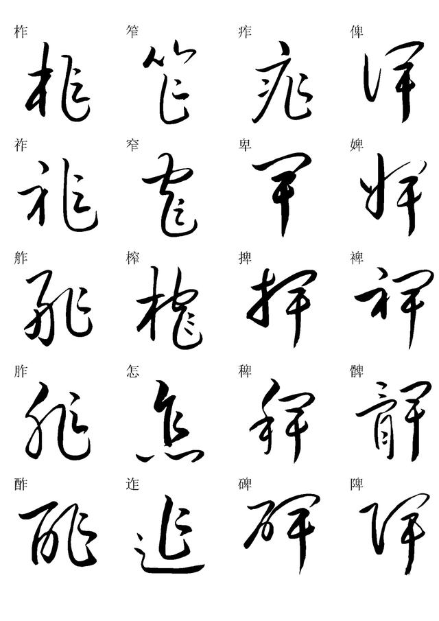 草书书法快速入门字帖之一,学习草书随身资料,建议收藏