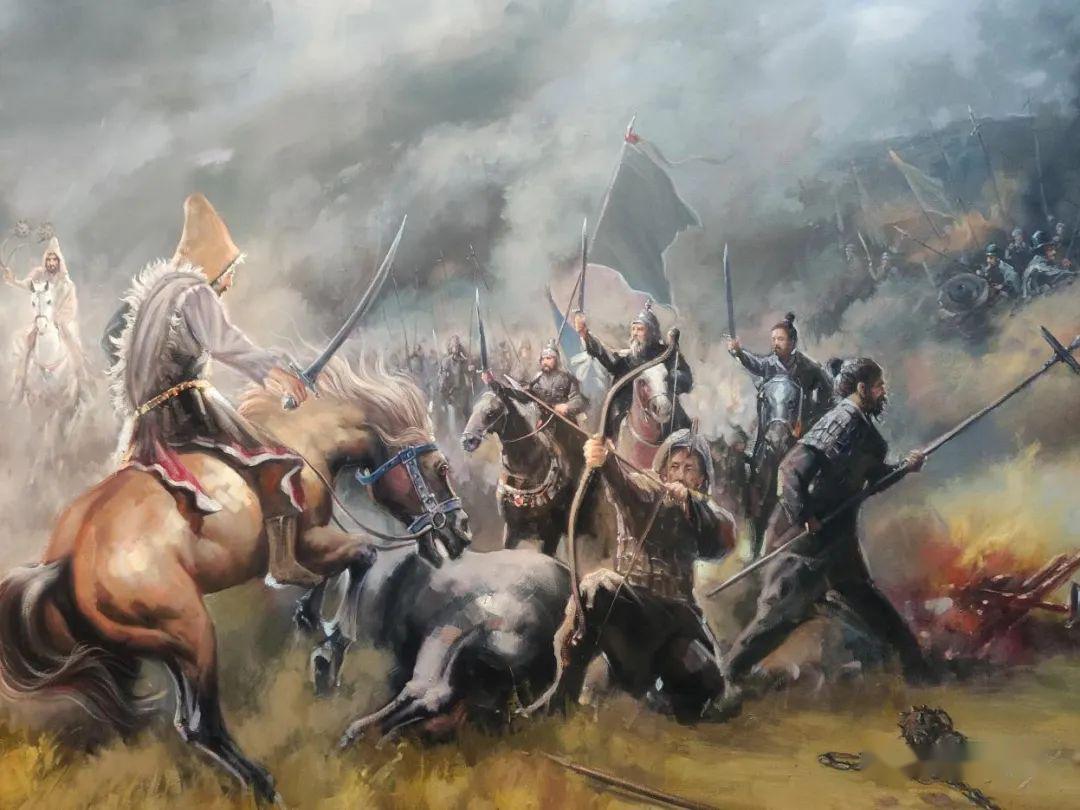 进入到展厅,首先映入眼帘的是一副胡汉战争图.