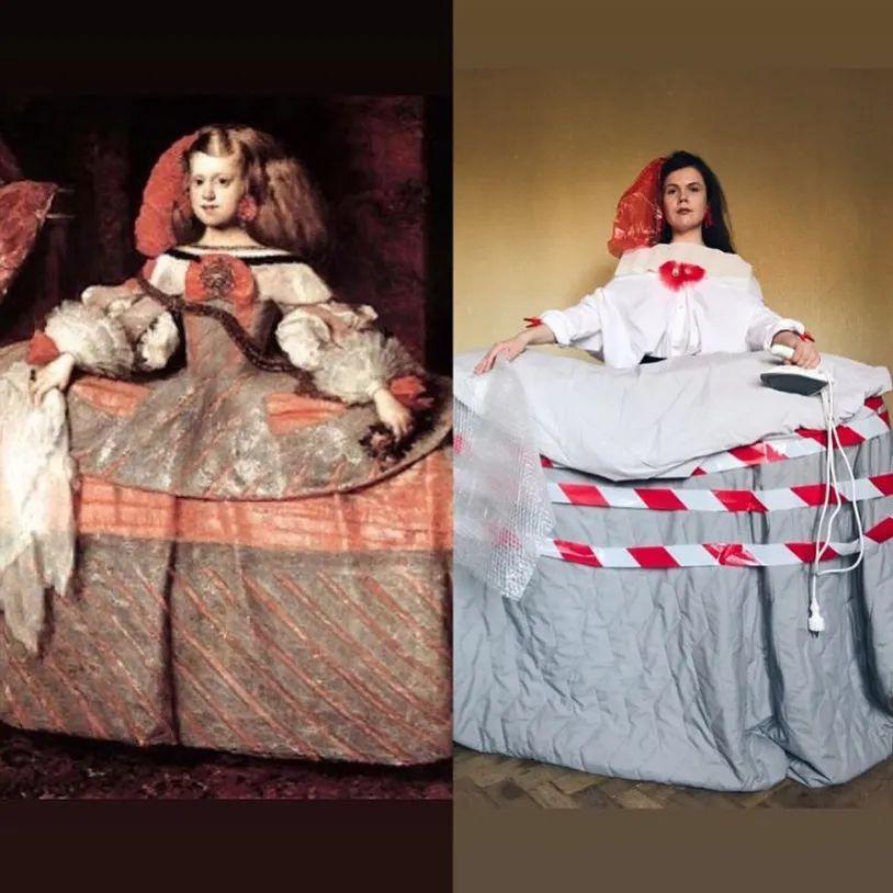 全世界都在跟风的cos名画"防疫艺术",跟中国人学做凉皮有啥区别?_原作