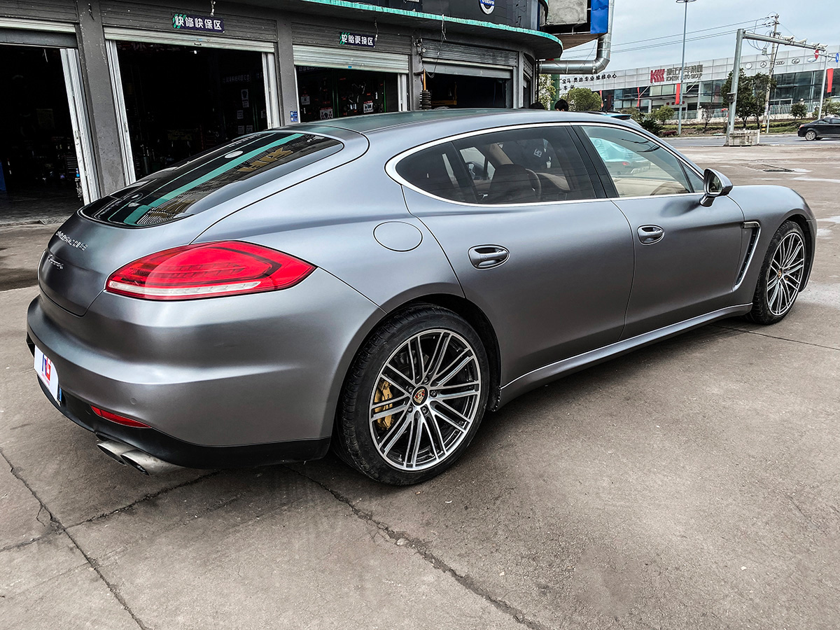 保时捷帕拉梅拉车身改色电光钛灰rg瑞集改色膜浙江永康加盟店出品