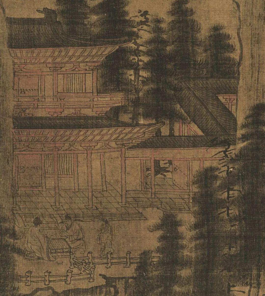 深山会棋图及其细部