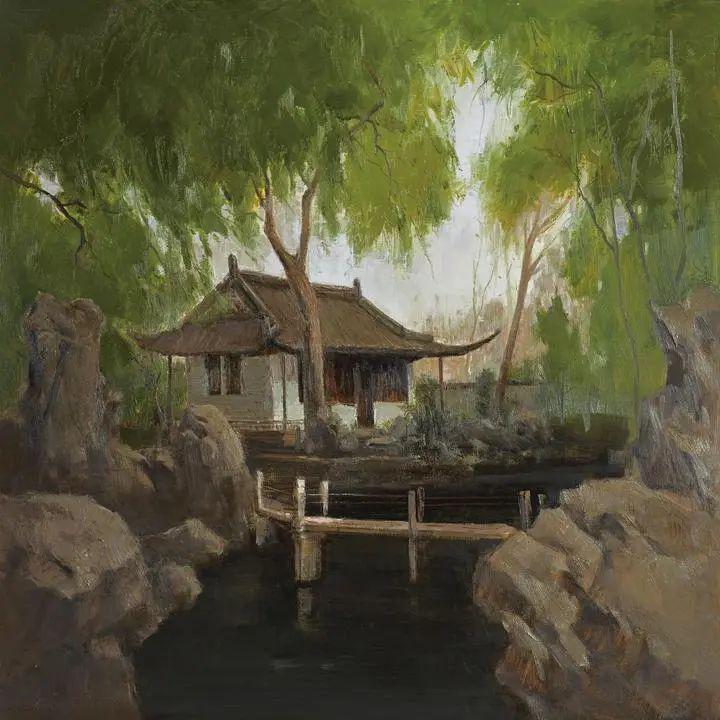 盛育 绮园春晓朱小龙 钱江涌潮王爱民 枕水人家朱永强 乍浦雄风版画"