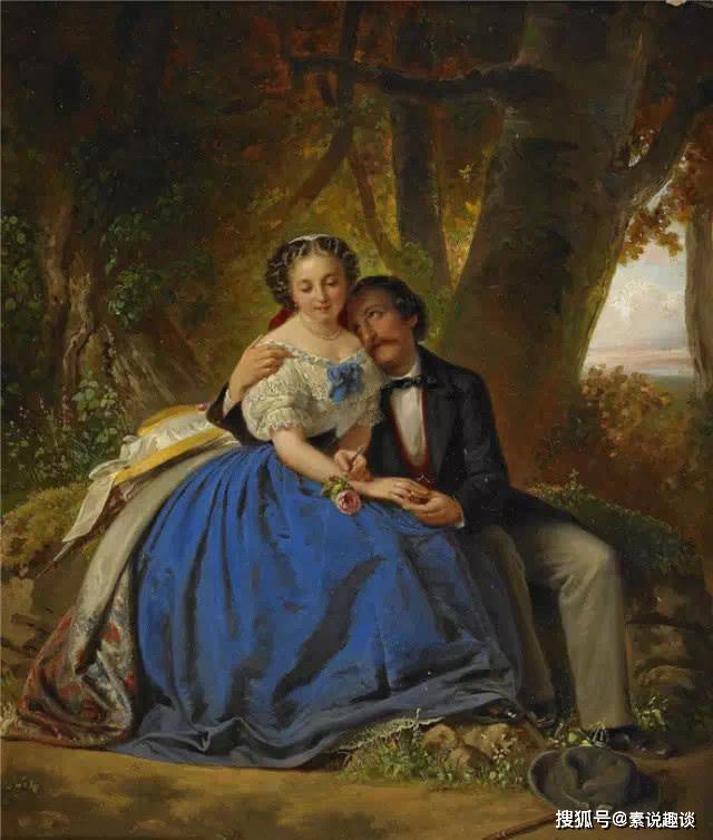 油画家笔下的爱情为爱私奔的女人用行动代替亲吻和拥抱