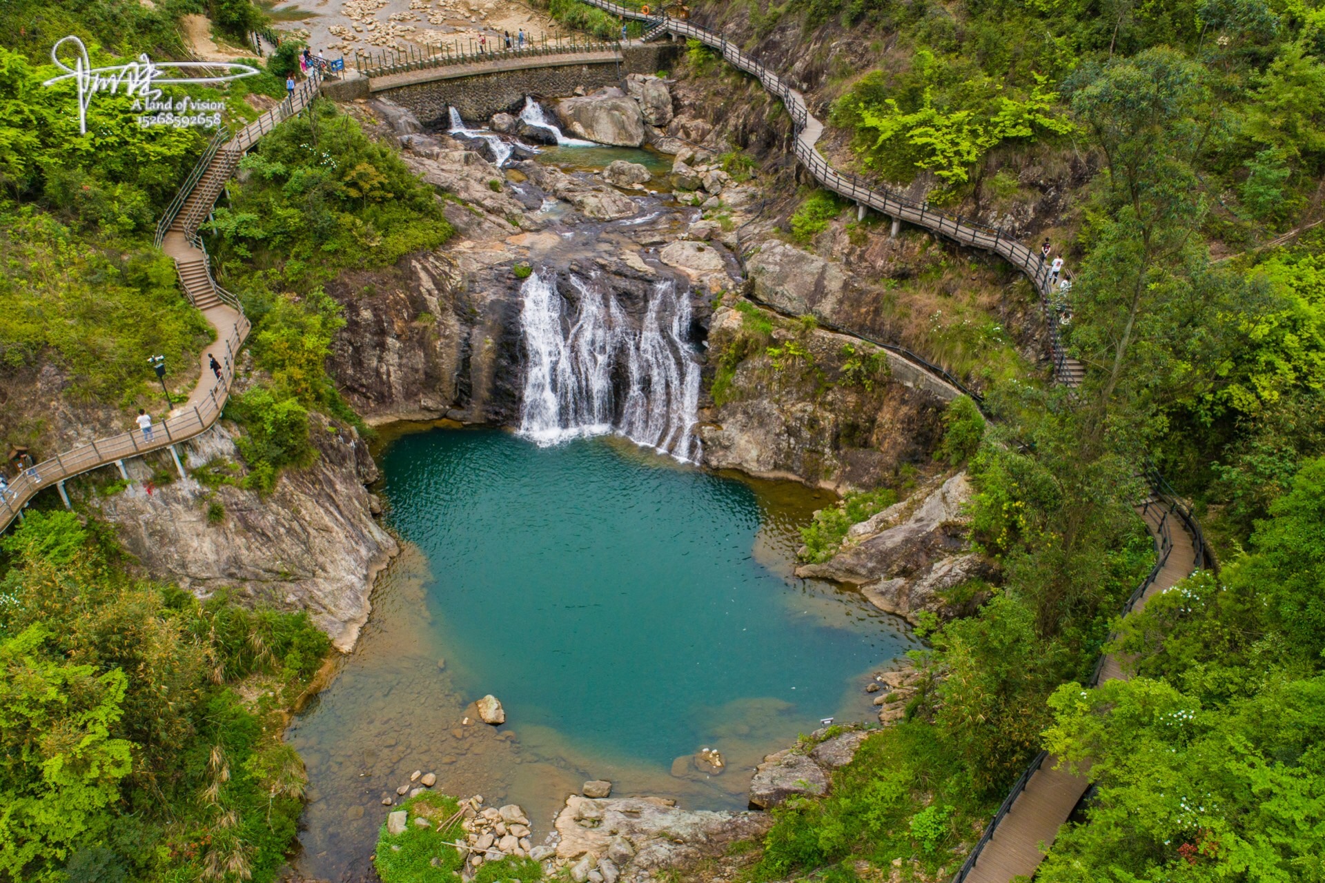航拍碗窑古村没想到村后的三折瀑也是如此漂亮