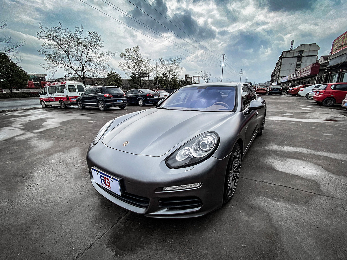 保时捷帕拉梅拉车身改色电光钛灰rg瑞集改色膜浙江永康加盟店出品