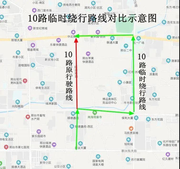 自4月18日起,途经此处的公交10,38,109路临时绕行,具体绕行路线如下