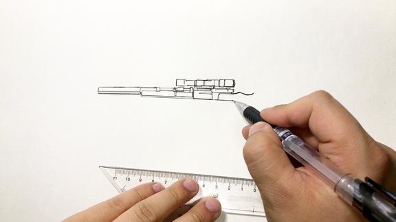 AMR狙击枪怎么画简单图片