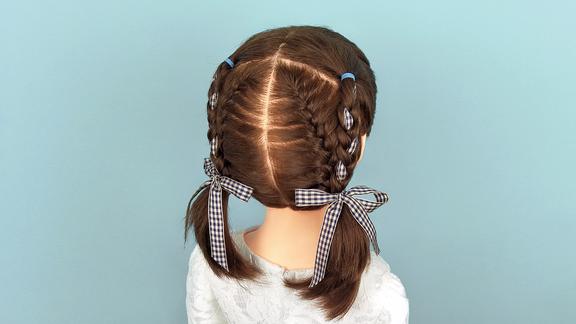 实用不易乱的小女孩编发发型简简单单的几条辫子也能很美