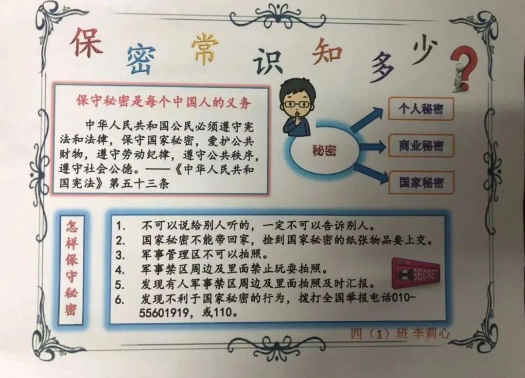 关于保密工作手抄报图片