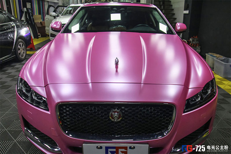 捷豹xfl车身改色电光公主粉rg瑞集改色膜广州总店出品
