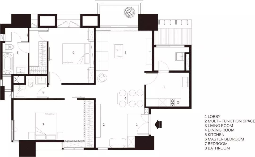 100平的日式风二居室,在极简的基础上,加入温馨质感