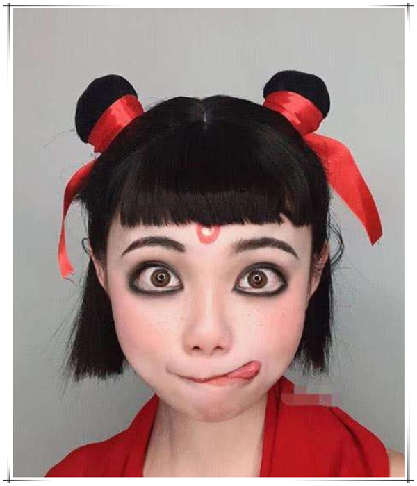 00后大学生仿妆哪吒开局以为是玩笑成品逼真到被怀疑是ps