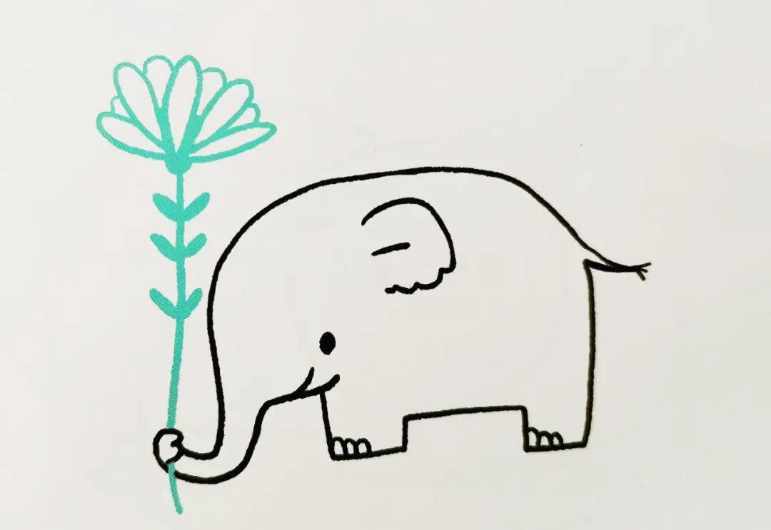 涂鸦技体型较大的动物大象