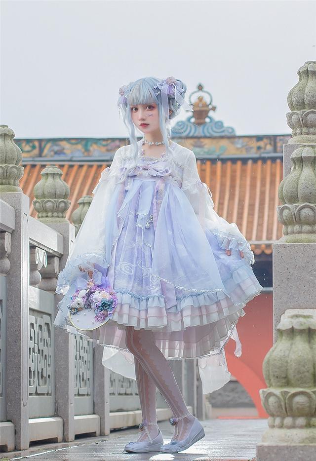 十里丹青_lolita原创设计——天鹅湖这条欧洲古典宫廷风的短袖jsk裙