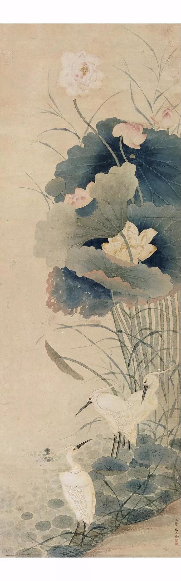 历代画家荷花图_作品
