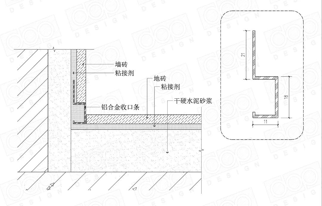 不锈钢踢脚线大样图图片