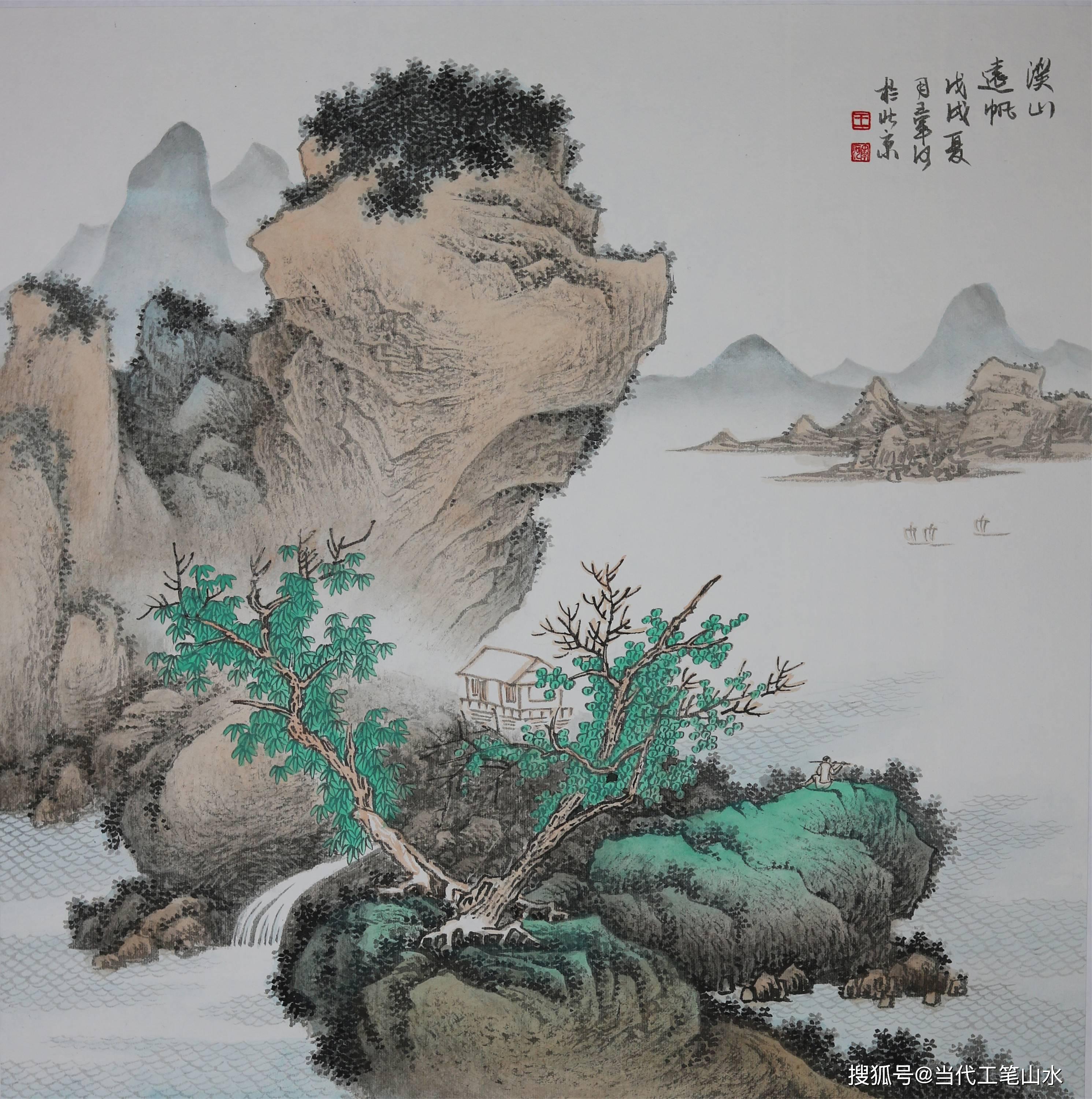 中国顶尖绘画艺术传统工笔山水高清大图欣赏