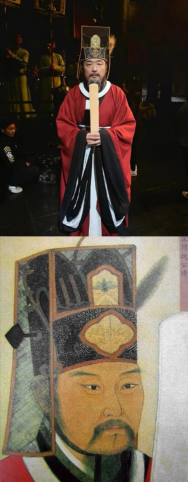 身为皇帝的宋仁宗有两套常服,一套红色的为红衫袍大袖圆领襴袍