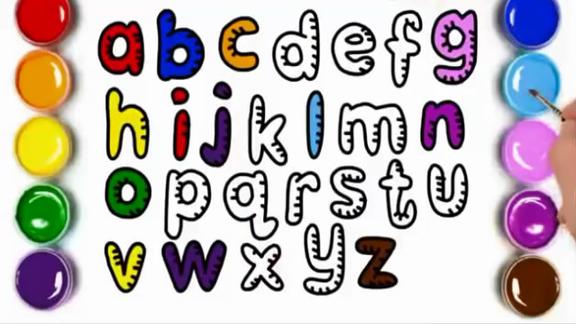 儿童涂色画字母表画画