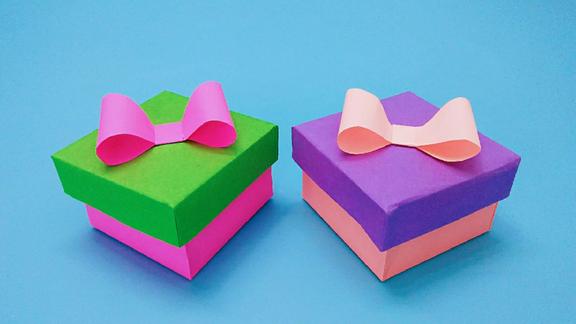 年底了大家都会用到的蝴蝶结礼物盒折纸漂亮又实用轻松学会